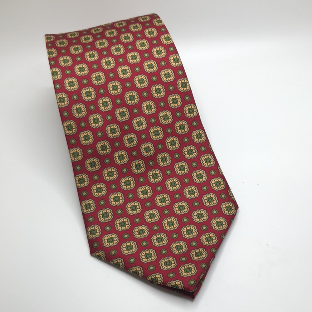 Luciano Firenze VTG Attractive Foulard Silk Tie Small pattern Design